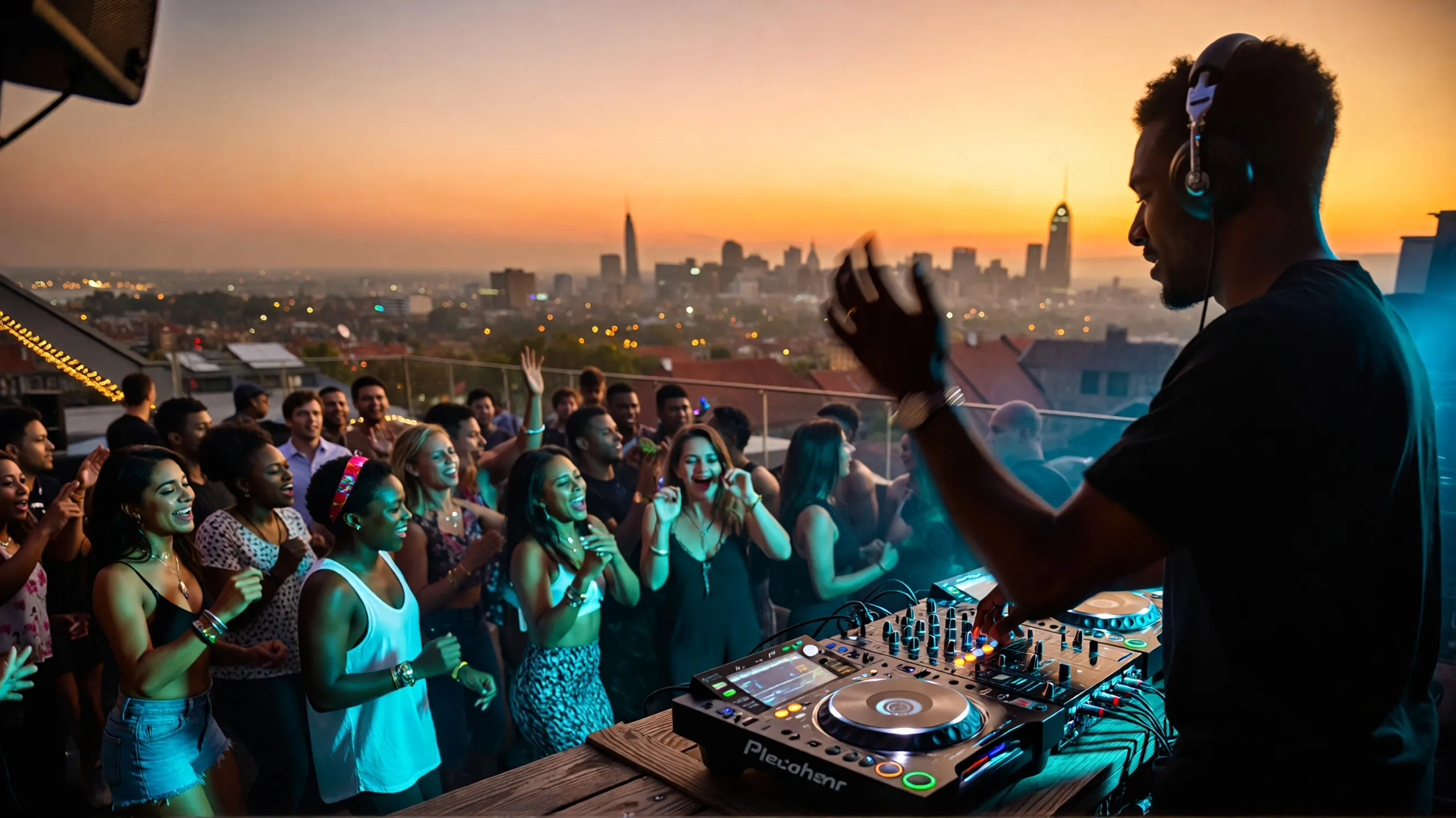 DJ event with dancing supporters